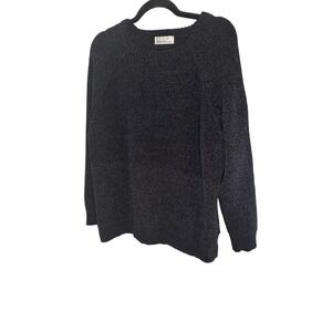 ZENANA Ladies Charcoal Speckled Knit Sweater Long Sleeve Casual Size L